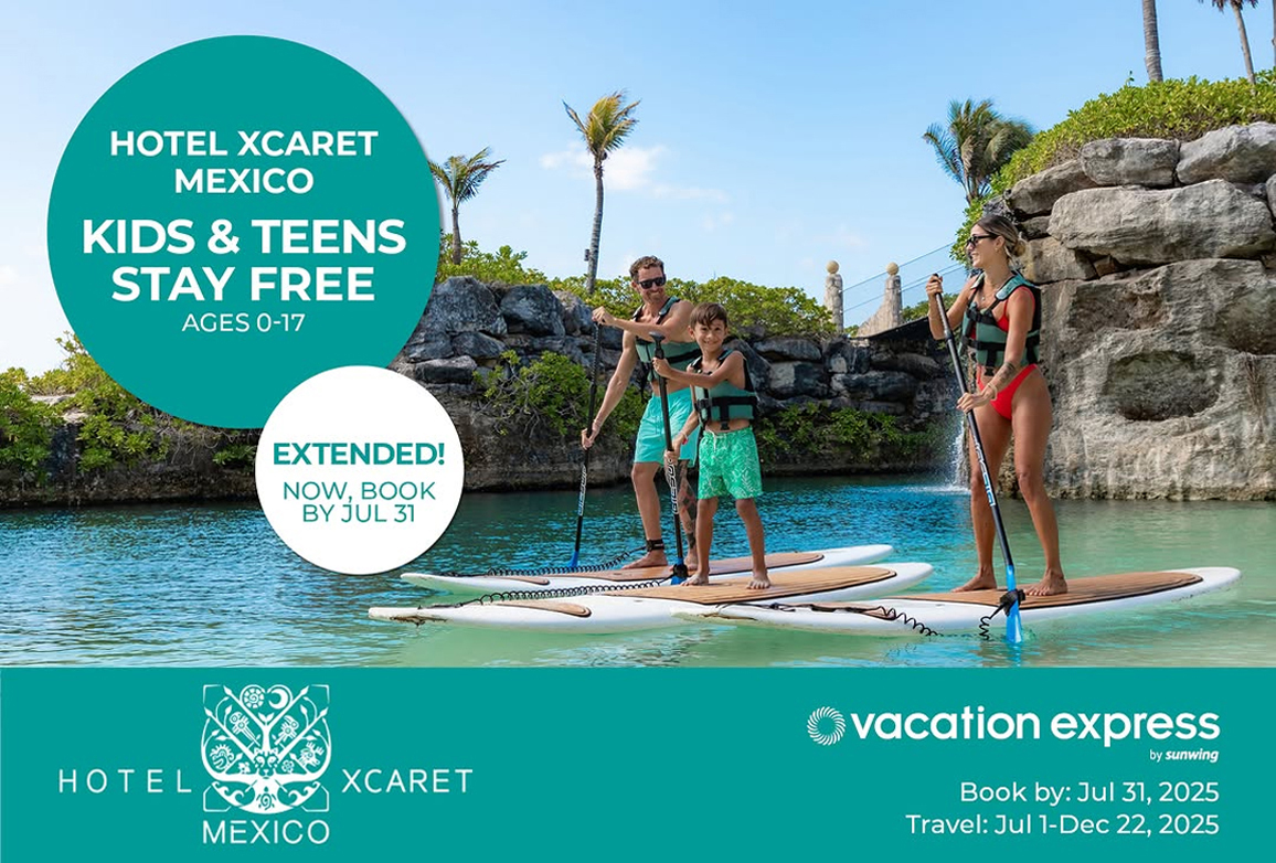 Stunning aerial view of Hotel Xcaret México nestled in the Riviera Maya