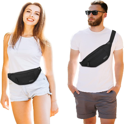 Stylish and Functional: Discover the Magic of the 4-Zipper Pockets Fanny Pack with Headphone Jack