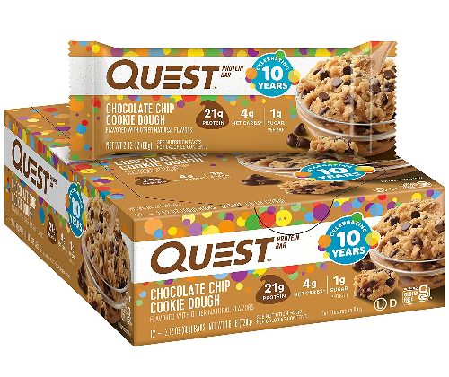 Satisfy Your Sweet Tooth and Boost Your Protein Intake with Quest Nutrition Chocolate Chip Cookie Dough Protein Bars