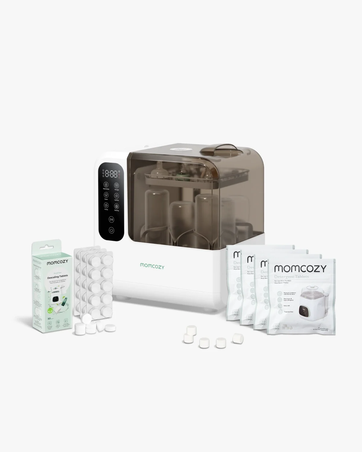 Cleaning Bundle: DeepClean Baby Bottle Washer(D8) + 120 Cleaning & 30 Descaling Tablets