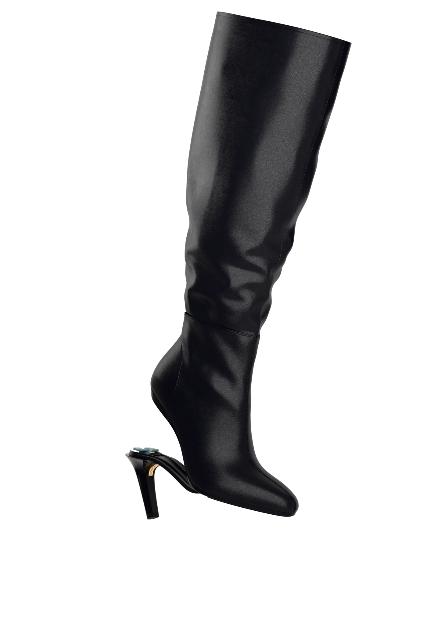 The Blake Boot Wide Calf - Coal Leather 4 Stiletto
