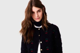Embroidered Cherry Cardigan