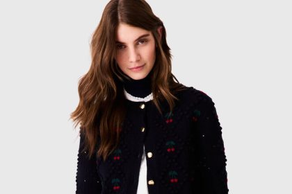 Embroidered Cherry Cardigan