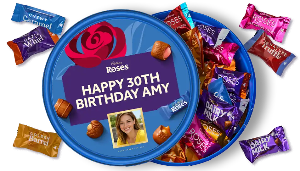 Personalised Cadbury Roses Tub