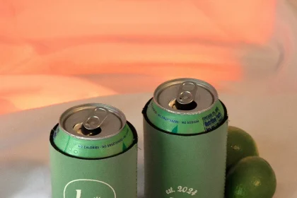 Sunburst Initial & Toasting Glass Can Cooler