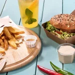 Boîte burger kraft et barquettes à frites