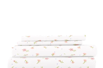 Floral Pattern 4-Piece Sheet Set