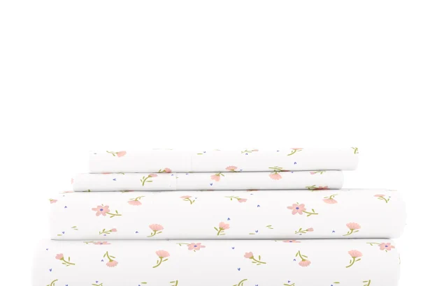 Floral Pattern 4-Piece Sheet Set