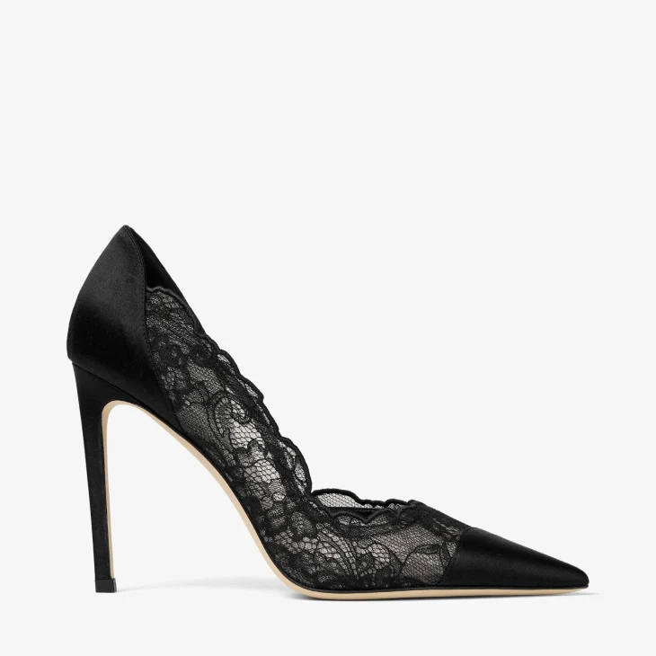 Jimmy Choo Brigitte 100 Lace & Satin Pump
