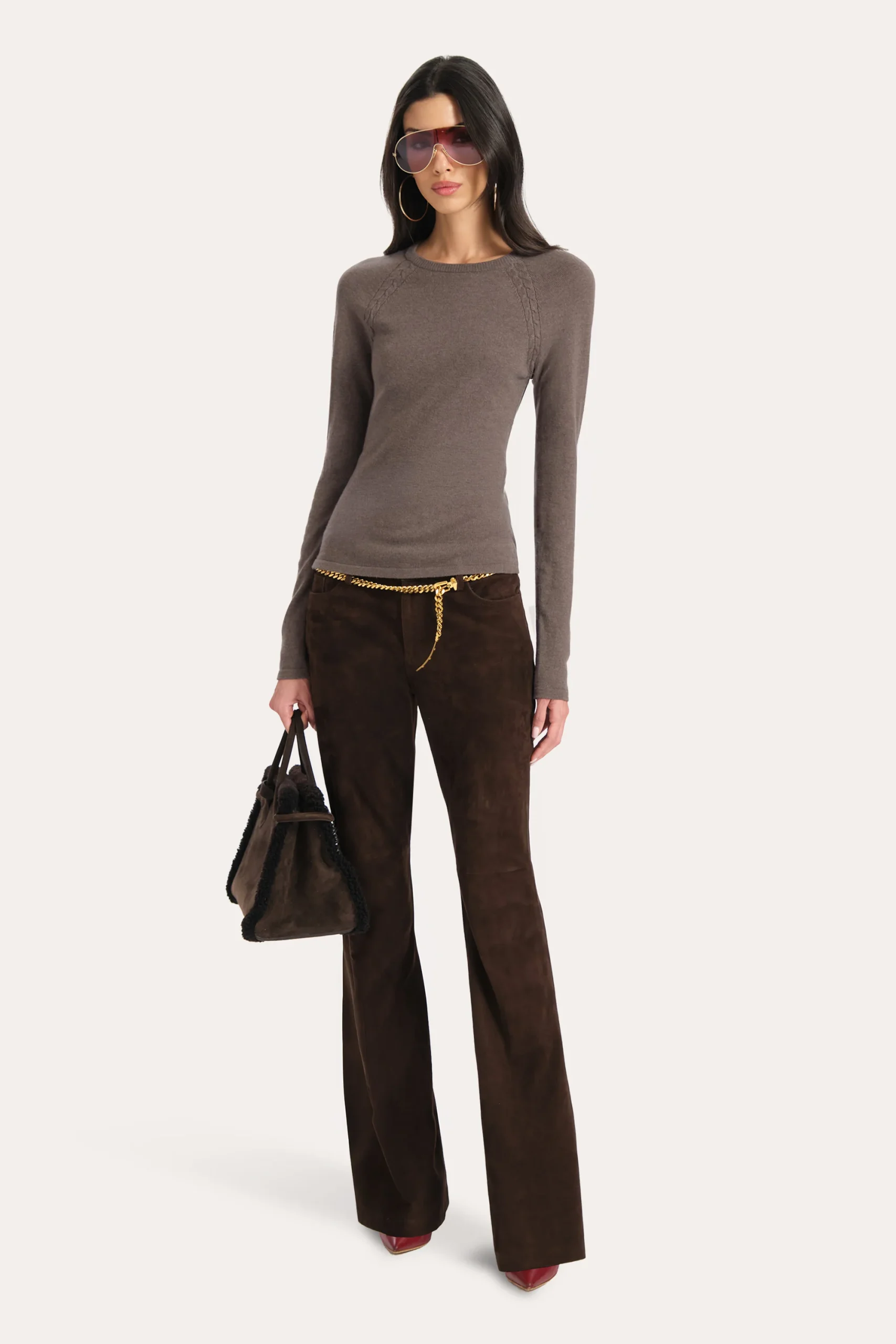 Kennedy Cashmere Sweater in Tobacco