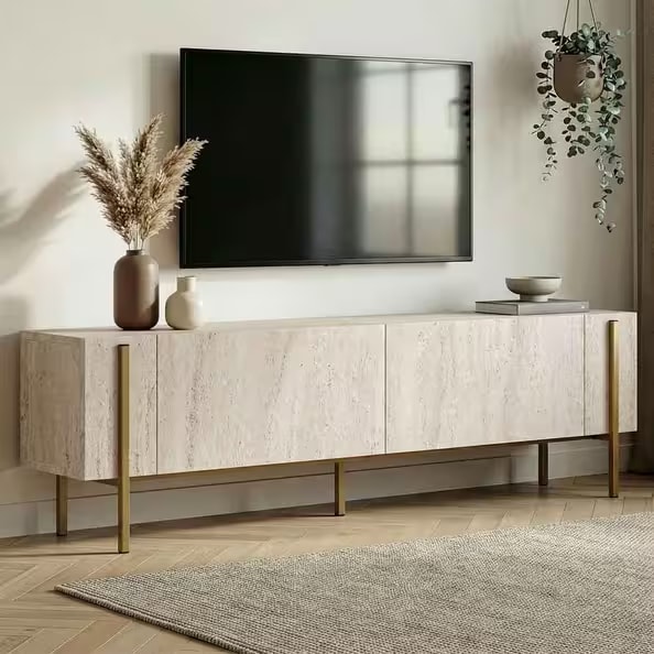 Nexio TV Stand with Gold Metal Legs