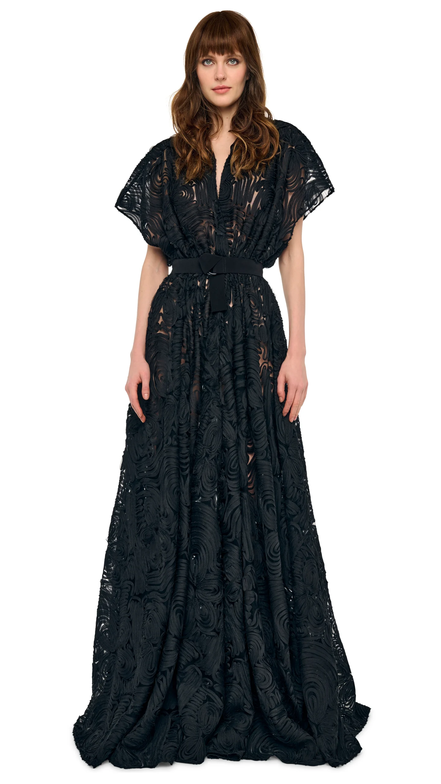 Oversized NK Sleeveless Flared Gown