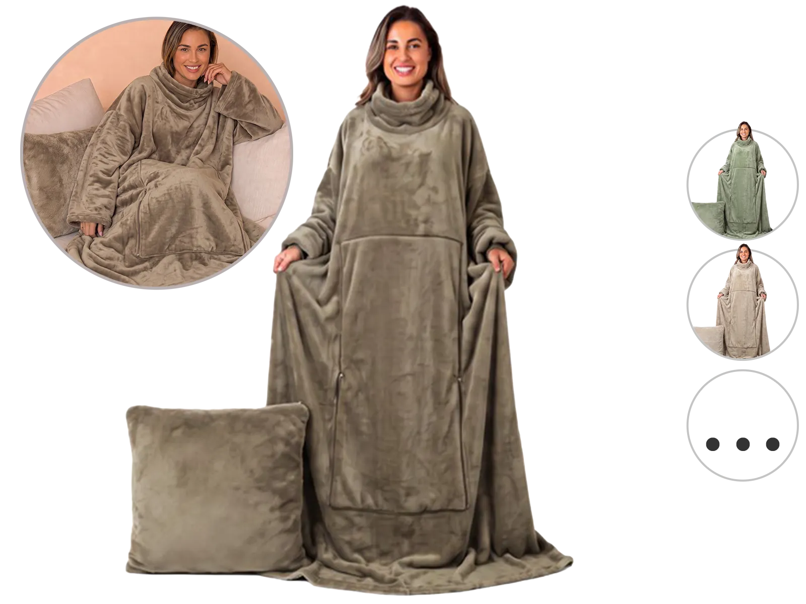 Unique Living Snuggle – Plaid polaire 2-en-1 avec manches