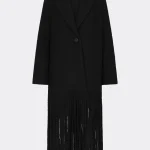 Vero Fringe Coat In Black