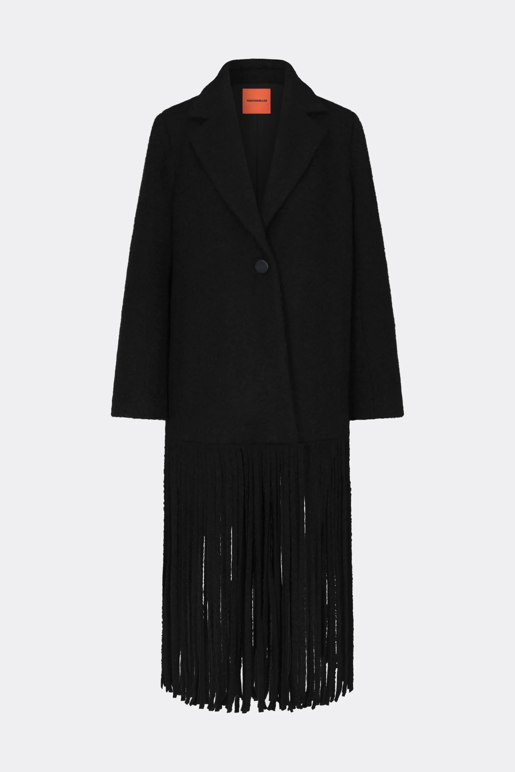 Vero Fringe Coat In Black