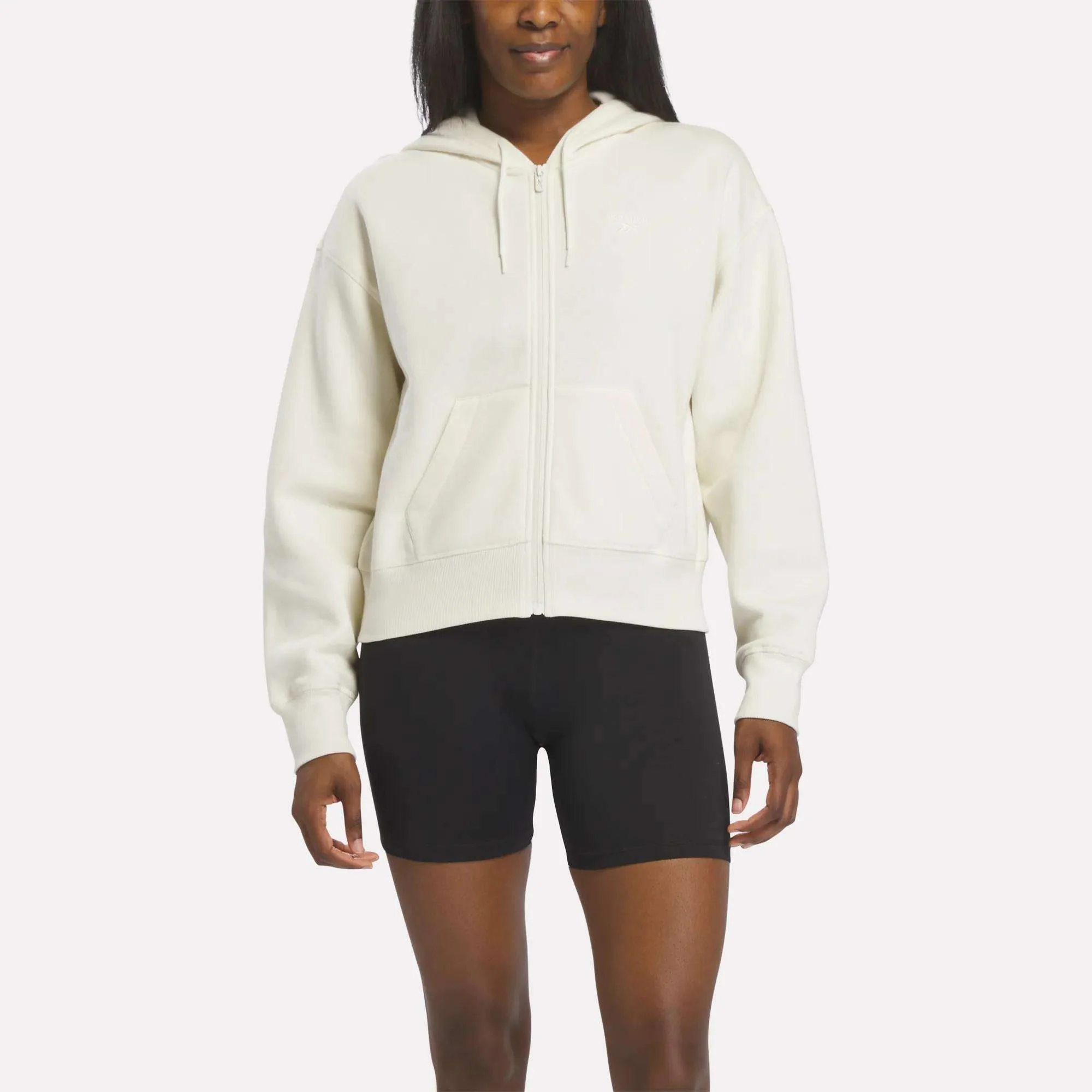 Women's Cropped Full-Zip Hoodie (Alabaster)